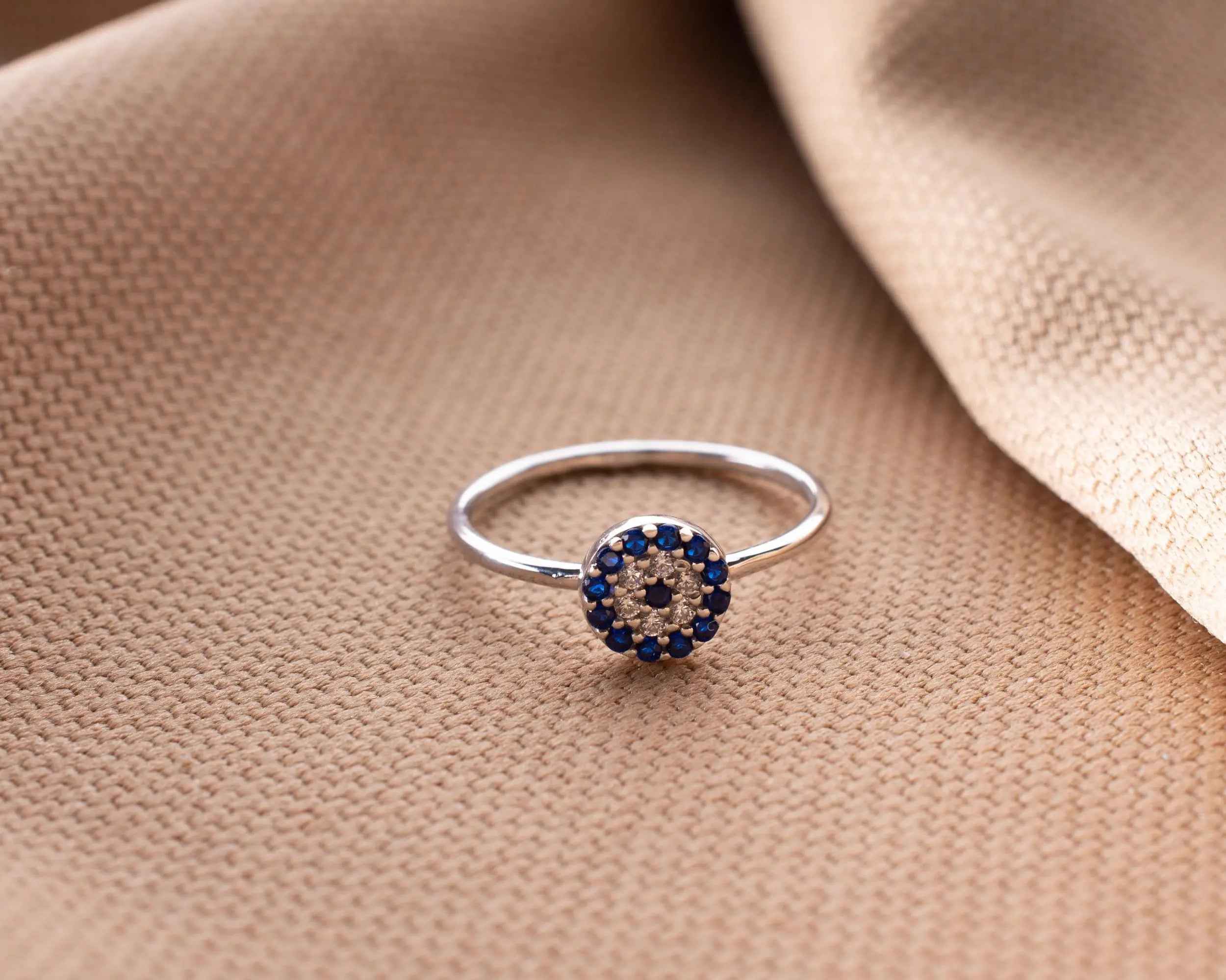 Sterling Silver Evil Eye Ring: Women's Protection Jewelry