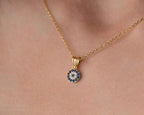 Sterling Silver Evil Eye Necklace: Protective Amulet Pendant