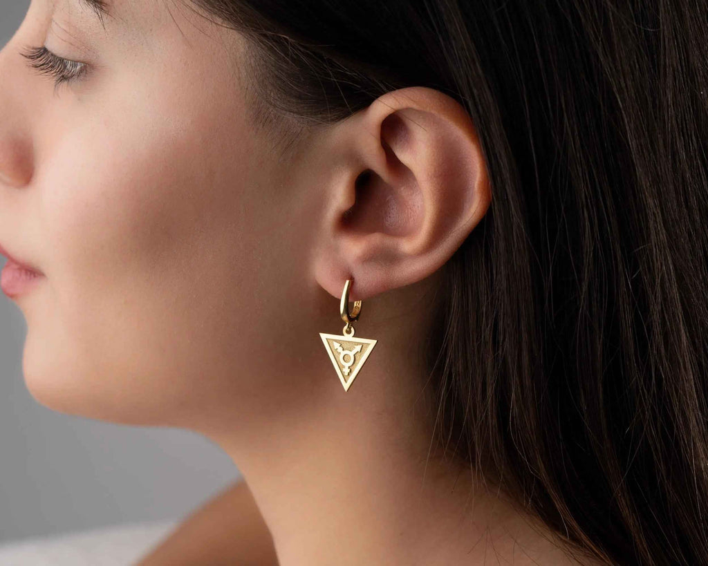 Sterling Silver Transgender Symbol Earrings: LGBTQ Pride Jewelry