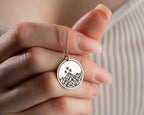 Sterling Silver Mountain Coin Necklace: Night Court Pendant