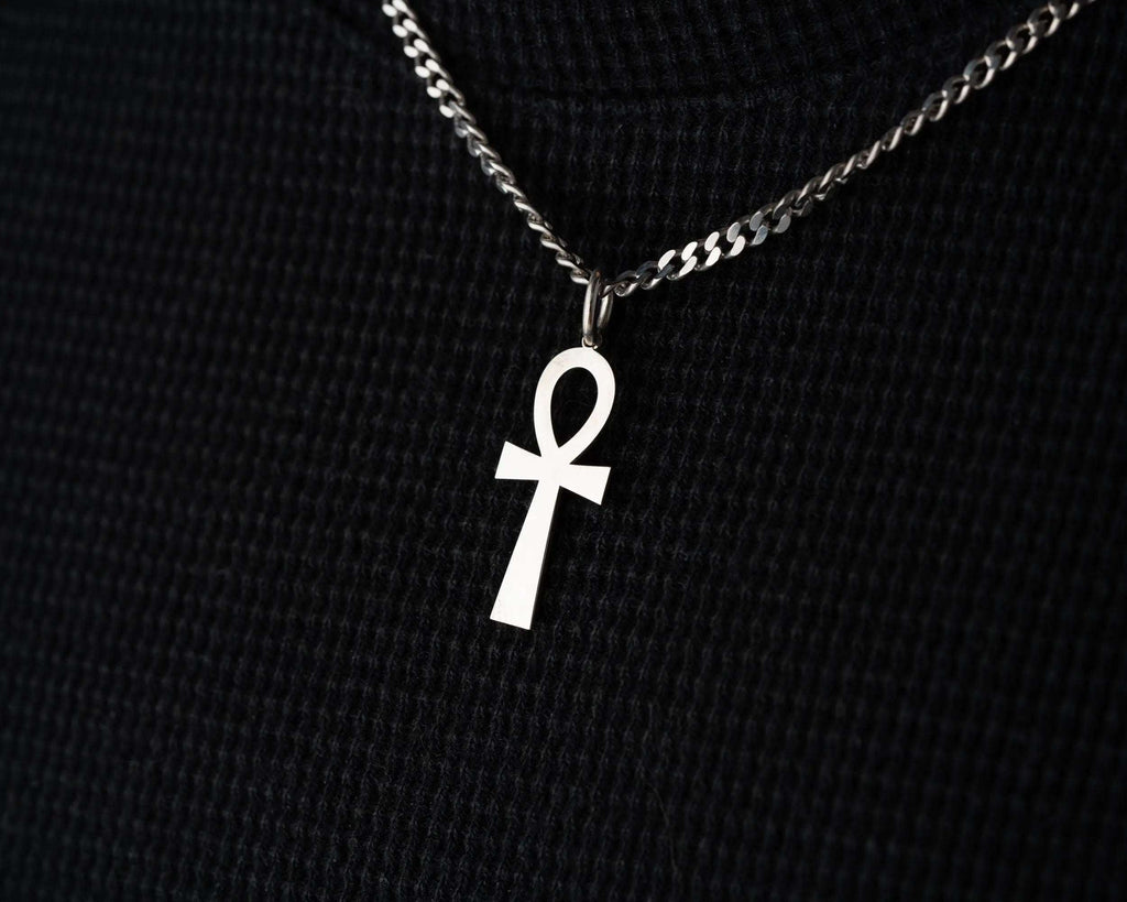 Sterling Silver Egyptian Ankh Cross Necklace: Symbol of Life Pendant   Charmora Jewelry
