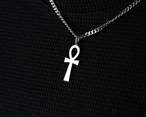 Sterling Silver Egyptian Ankh Cross Necklace: Symbol of Life Pendant   Charmora Jewelry