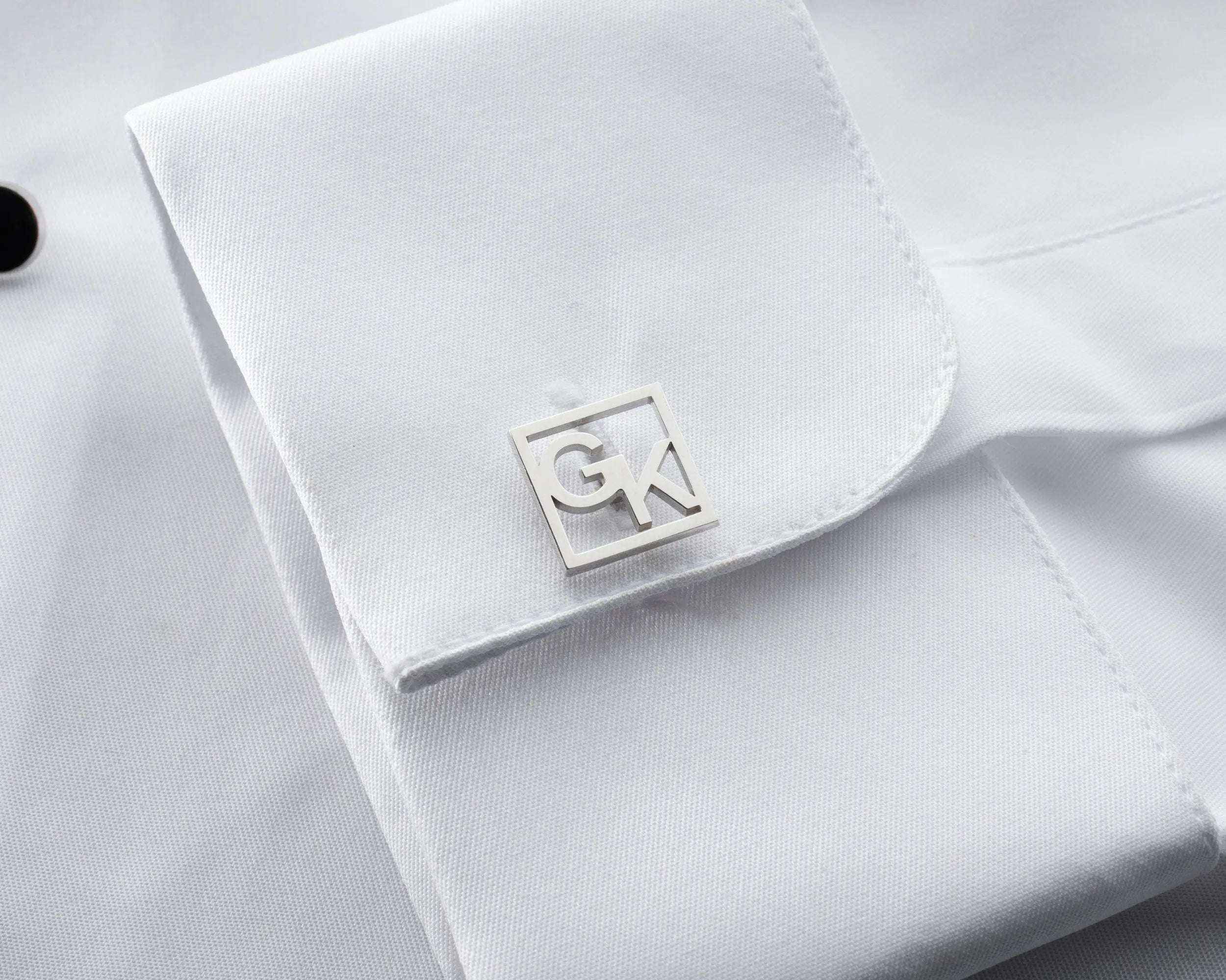 Sterling Silver Custom Initial Cufflinks, Personalized Wedding Gift