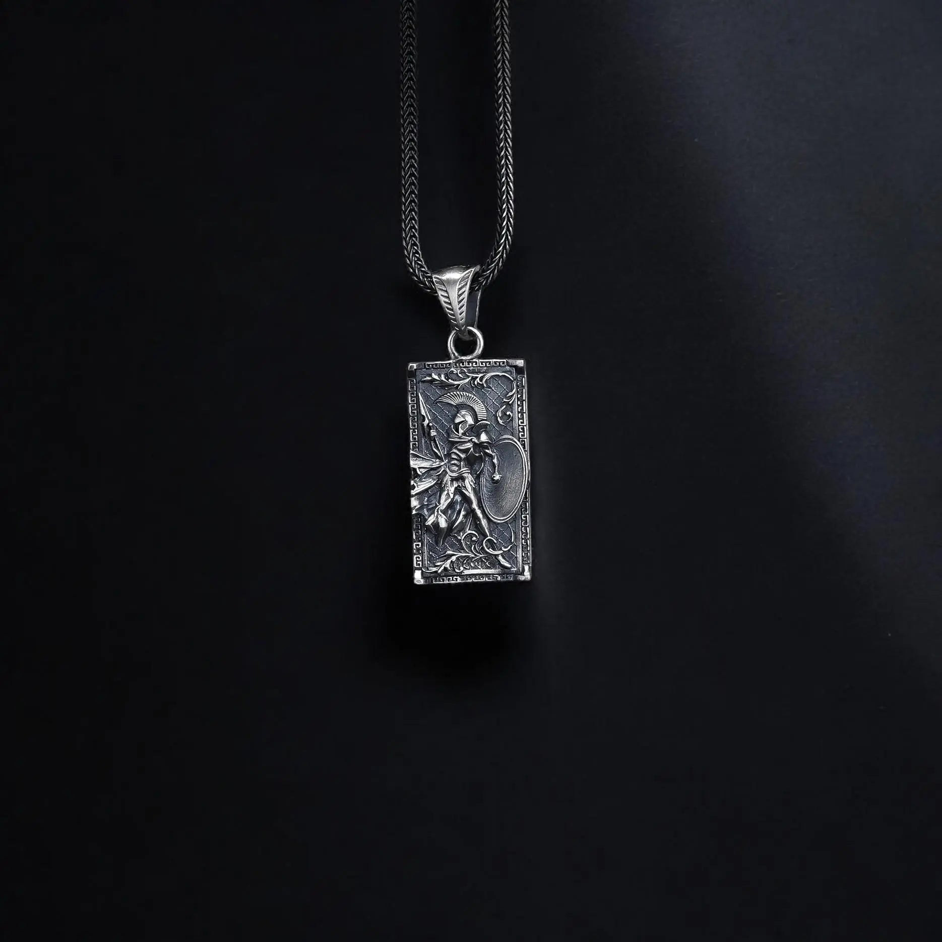 Collier guerrier spartiate en argent sterling : bijoux pendentif grecs