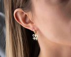 Sterling Silver Lesbian Heart Earrings: LGBTQ Pride Jewelry