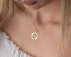 Personalized Sun Necklace: Custom Sterling Silver Name Pendant