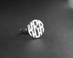 Monogrammed Sterling Silver Cufflinks, Personalized Initial Cuff Links