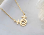 Solid Gold Lesbian Symbol Necklace: LGBTQ Pride Jewelry