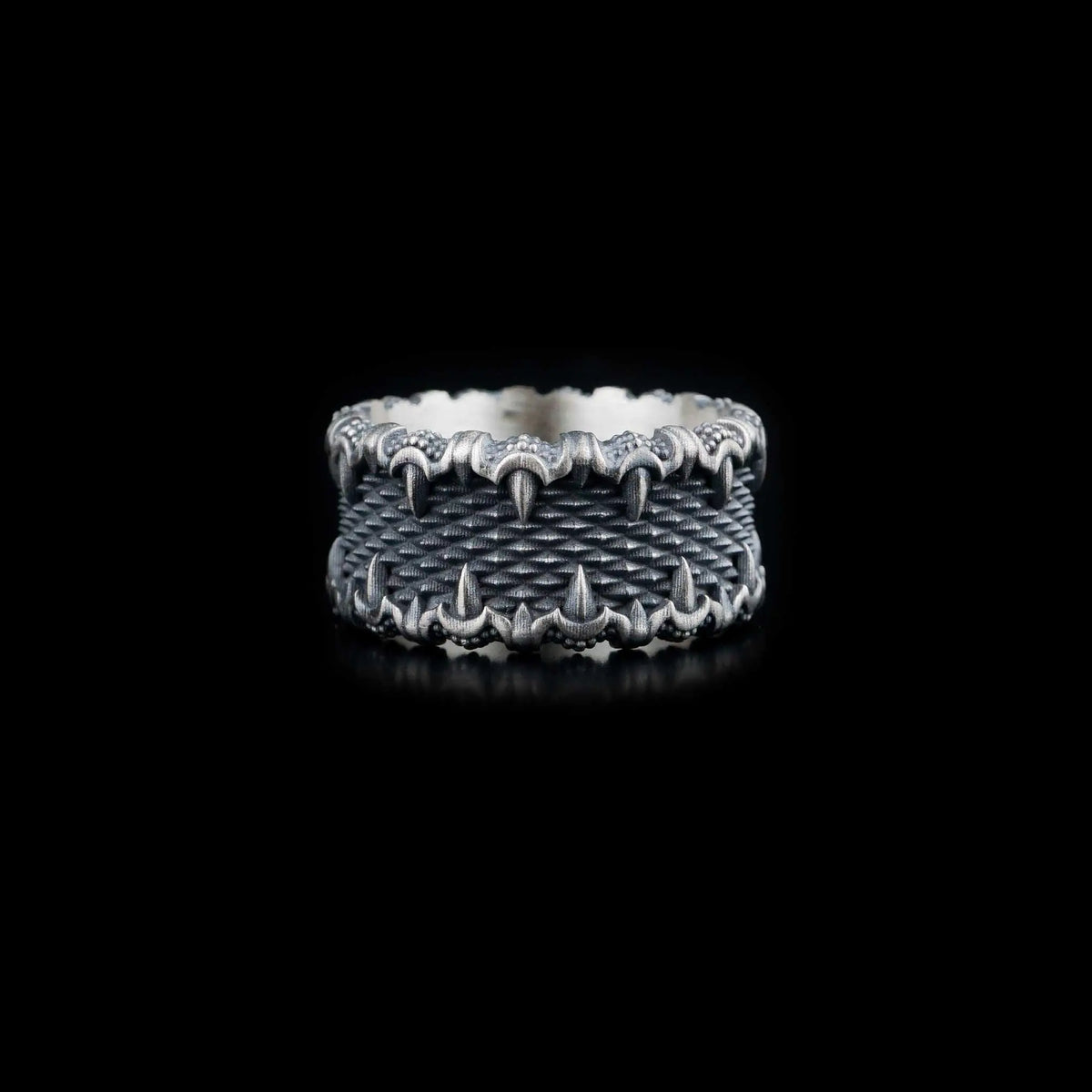 Oxidized 925 Sterling Silver Men's Ring: Handmade Silver Jewelry   Charmora Jewelry