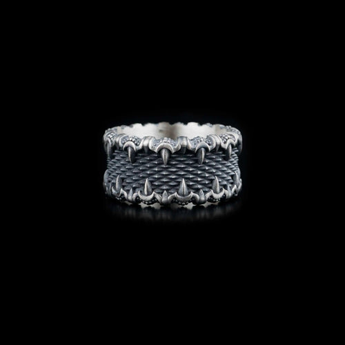 Oxidized 925 Sterling Silver Men's Ring: Handmade Silver Jewelry   Charmora Jewelry