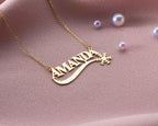 Snowflake Name Necklace: Sterling Silver Custom Pendant