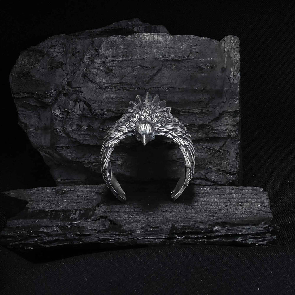 Sterling Silver American Eagle Ring: Oxidized 925 Silver Band