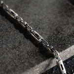 Black Baguette Box Clasp Link Bracelet  Bracelet  Charmora Jewelry