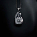 Sterling Silver Buddha Necklace: Handmade Yoga Meditation Pendant