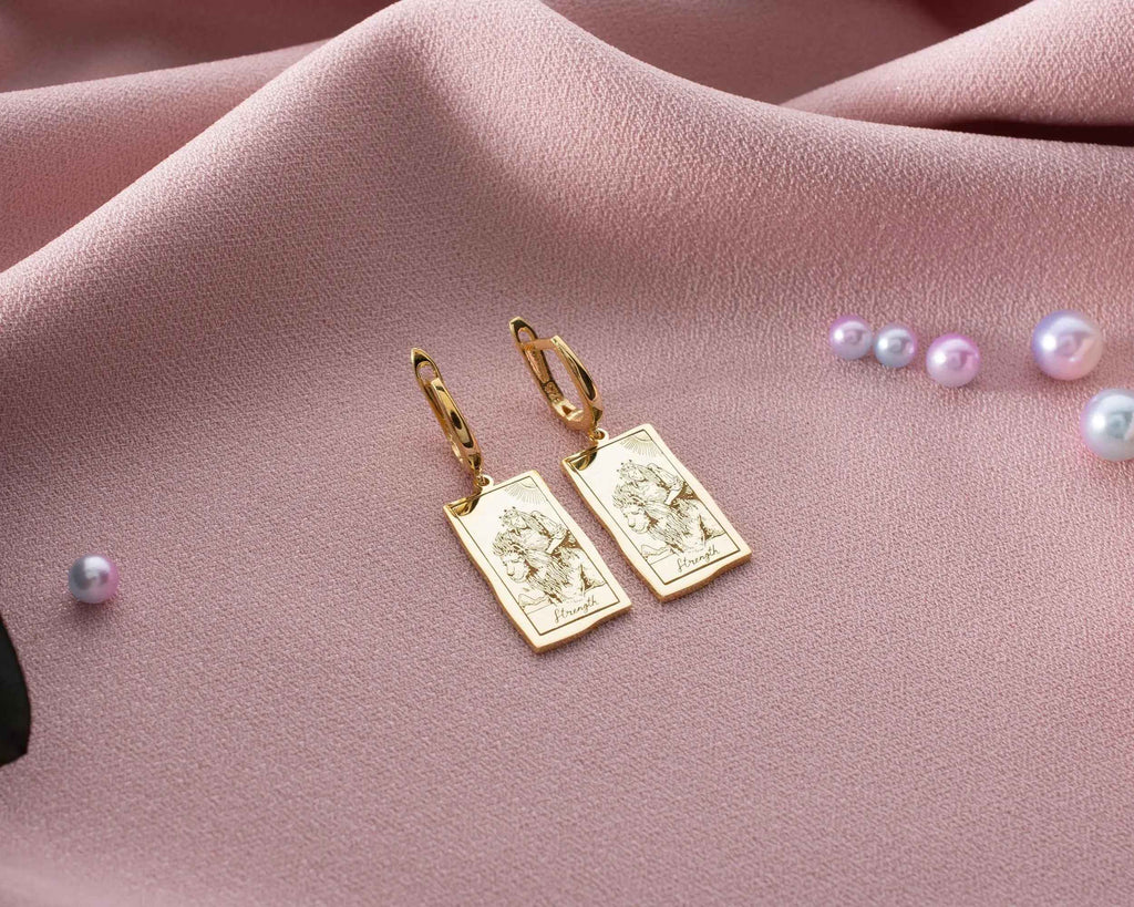 Sterling Silver Tarot Card Earrings: The Lovers, Spiritual Jewelry