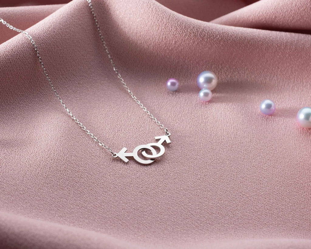 Sterling Silver Gay Pride Necklace: LGBT Jewelry Gift