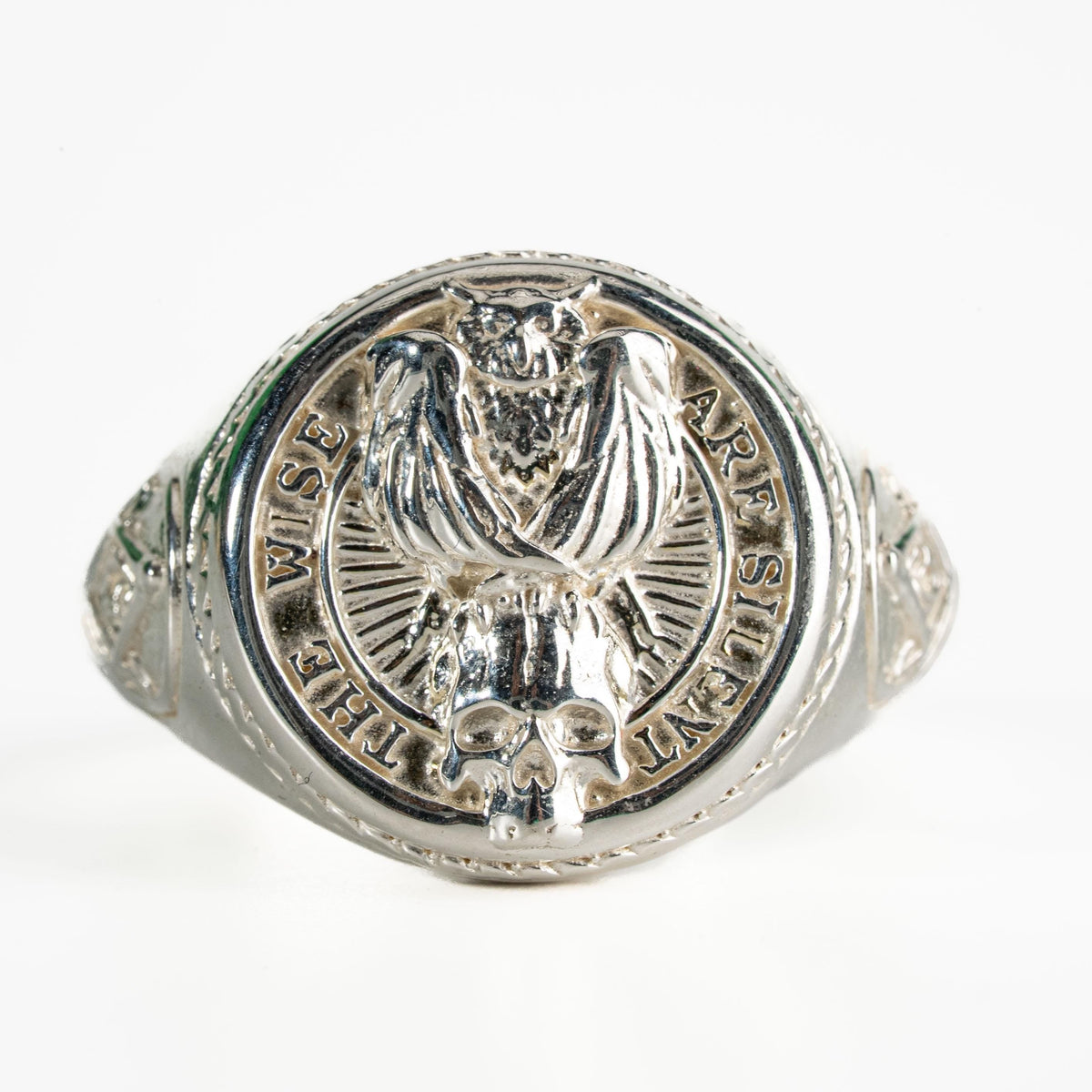 Owl Skull Relief Motif Ring  Ring  Charmora Jewelry