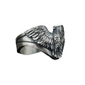 Oxidized Sterling Silver American Eagle Ring: Patriotic Bird Wrap   Charmora Jewelry