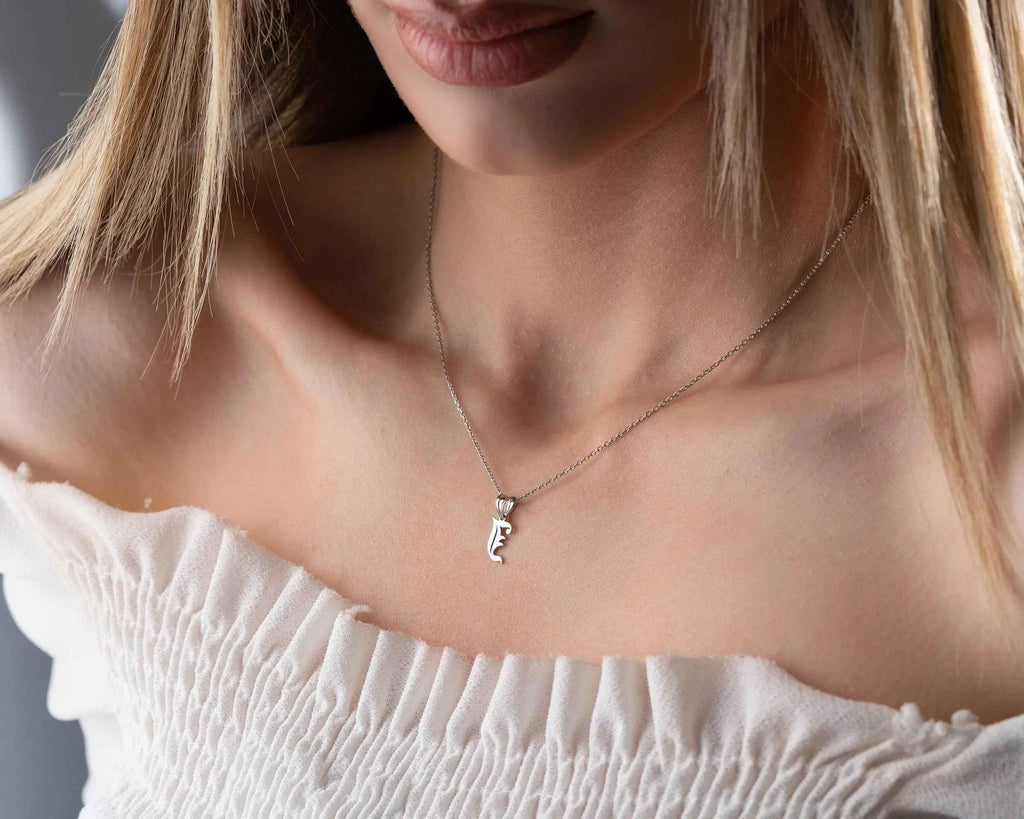 Sterling Silver Initial Necklace: Custom Letter Pendant