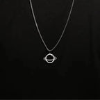 Sterling Silver Saturn Planet Necklace: Galaxy Pendant for Men   Charmora Jewelry