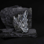 Oxidized Sterling Silver Dragon Ring: Gothic Mens Jewelry