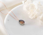 Dainty Sterling Silver Labradorite Necklace | Elegant Teardrop Pendant | Christmas Gift For Teenager