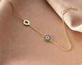 Blue Evil Eye Bracelet: Sterling Silver Gold Protection Jewelry
