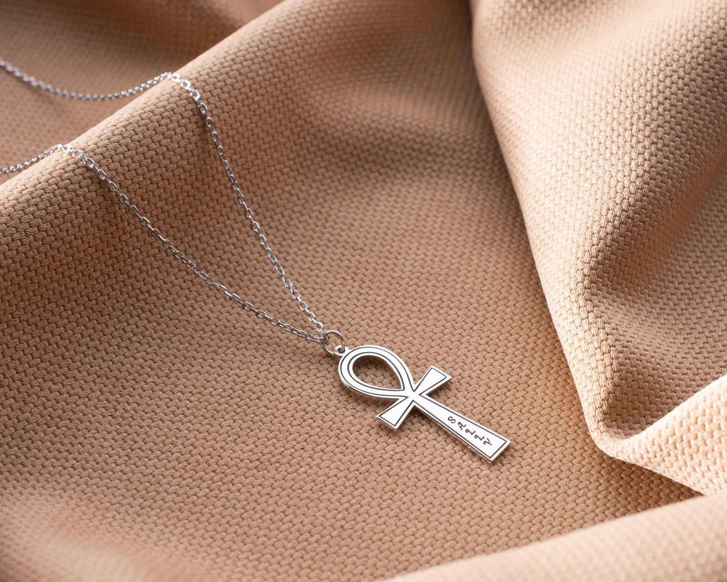 Custom Sterling Silver Ankh Necklace: Personalized Egyptian Jewelry