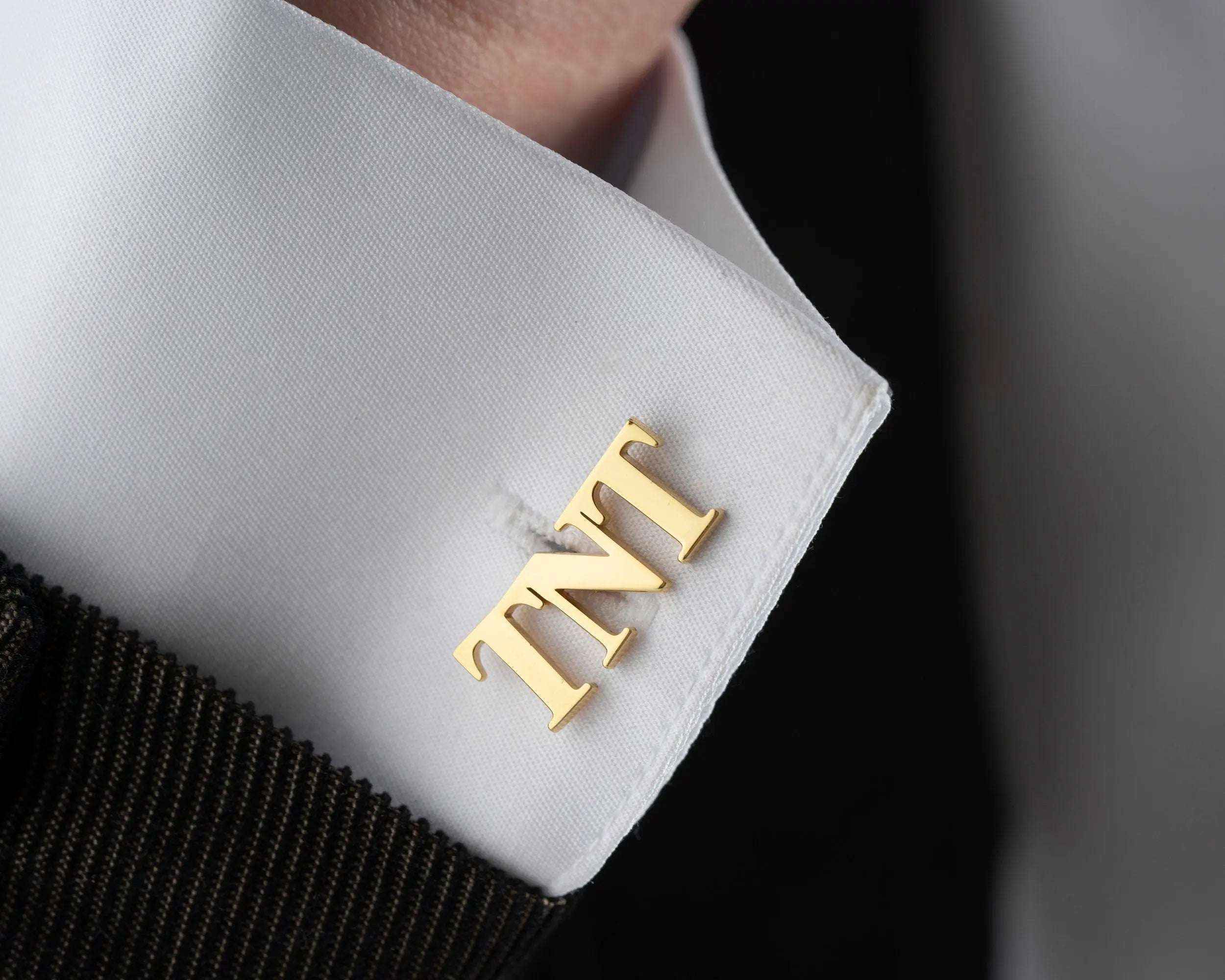 Engraved Initial Cufflinks: 925 Sterling Silver Groomsmen Gift
