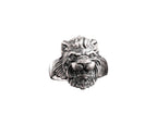 Sterling Silver Lion Head Ring - Handmade Mens Jewelry   Charmora Jewelry