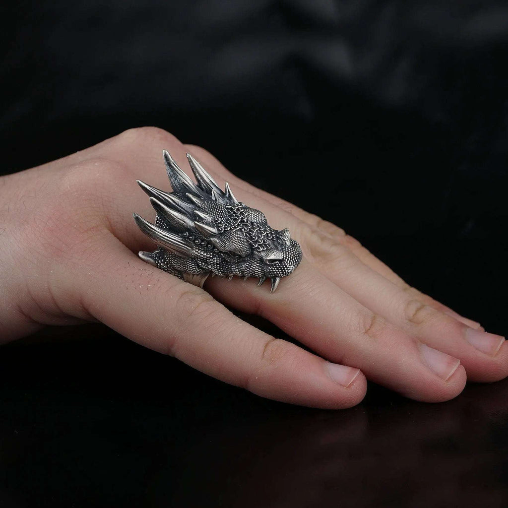 Sterling Silver Dragon Ring: Handmade Asian Mythology Jewelry   Charmora Jewelry