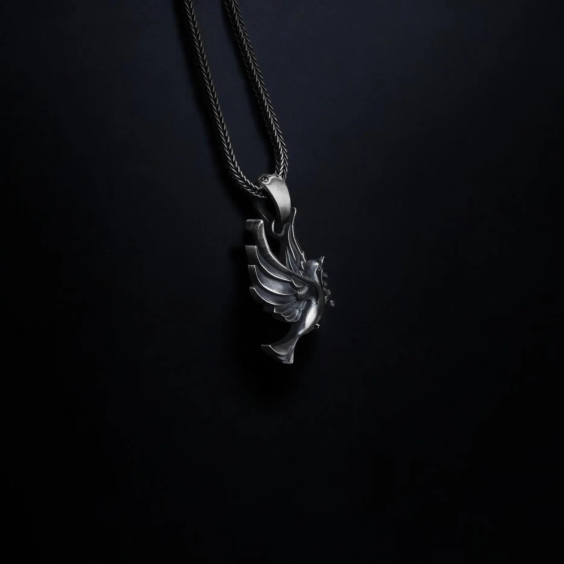 Sterling Silver Dove Necklace: Handmade Peace Symbol Pendant   Charmora Jewelry