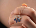 Sterling Silver Snowflake Necklace, Rose Gold Finish, Christmas Jewelry