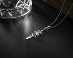 Sterling Silver Skull Sword Necklace: Gothic Viking Pendant