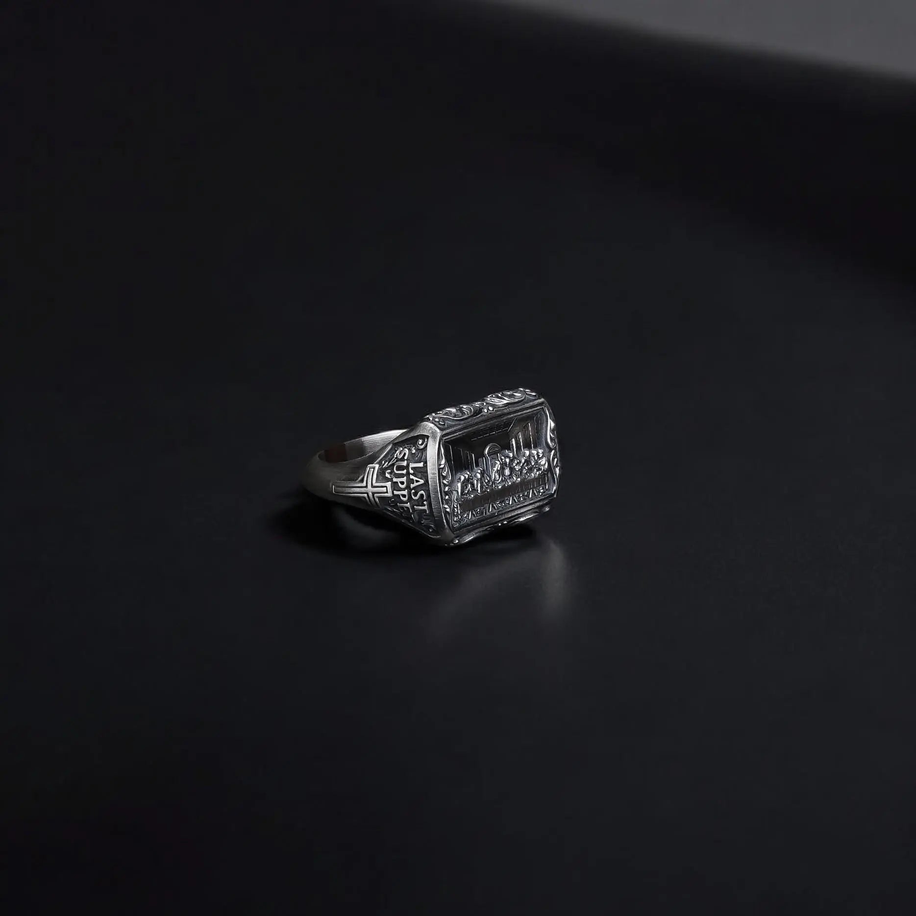 Sterling Silver Last Supper Ring: Leonardo da Vinci Artwork   Charmora Jewelry