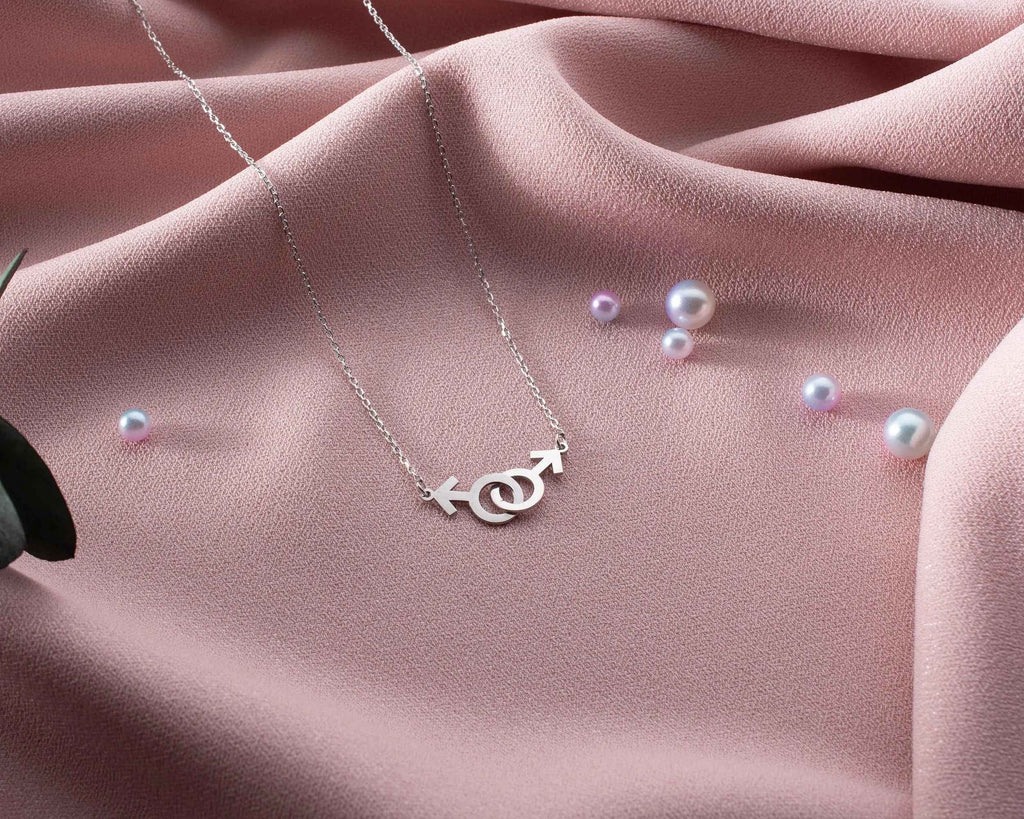 Sterling Silver Gay Pride Necklace: LGBT Jewelry Gift