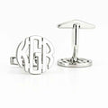 Monogrammed Sterling Silver Cufflinks, Personalized Initial Cuff Links