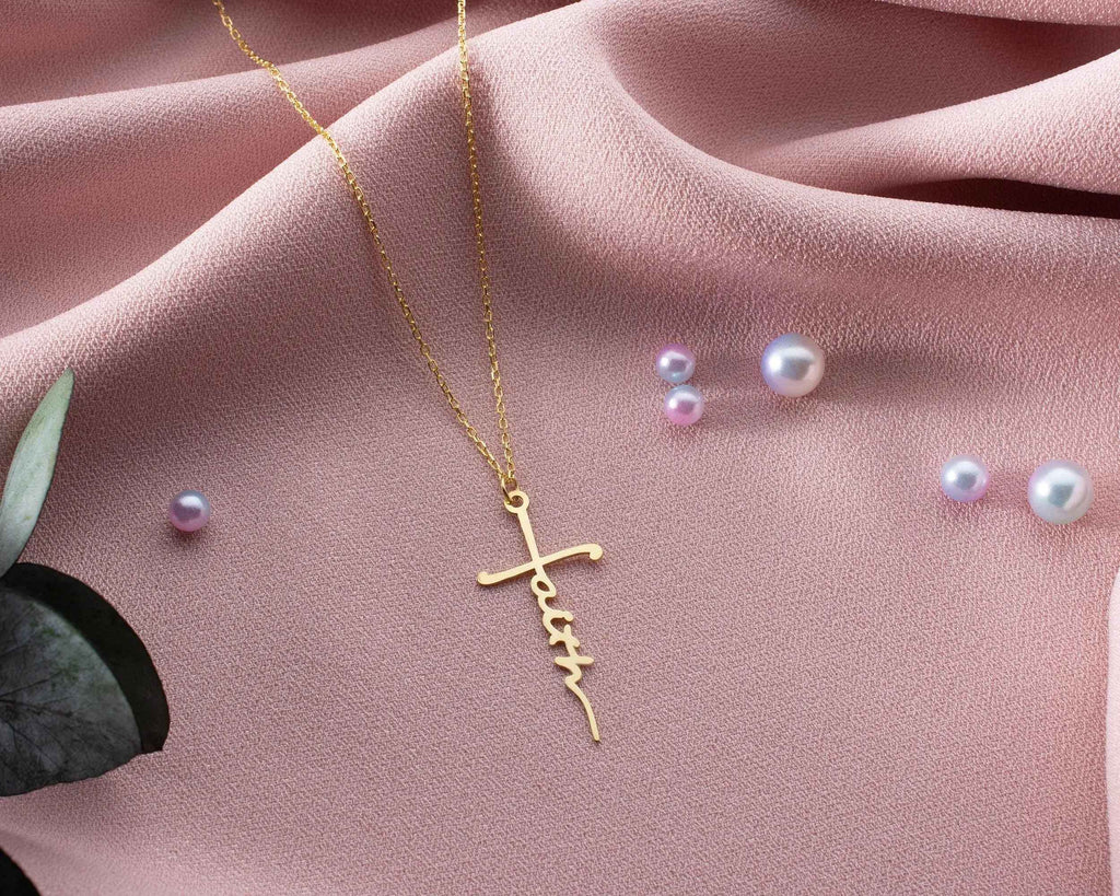 Personalized Sterling Silver Cross Necklace: Faith Jewelry Gift