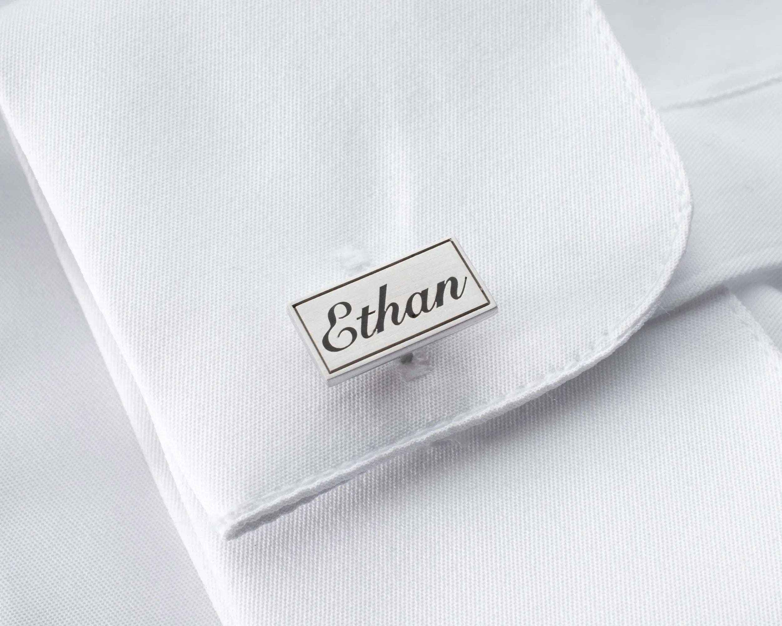 Engraved Sterling Silver Name Cufflinks, Personalized Gift
