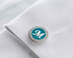 Sterling Silver Enamel Initial Cufflinks, Personalized Gift