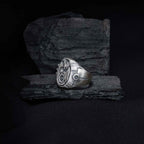 Sterling Silver Steampunk Gear Ring: Mechanical Gothic Jewelry