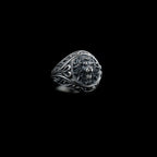 Oxidized Sterling Silver Lion Head Ring: Animal Jewelry   Charmora Jewelry