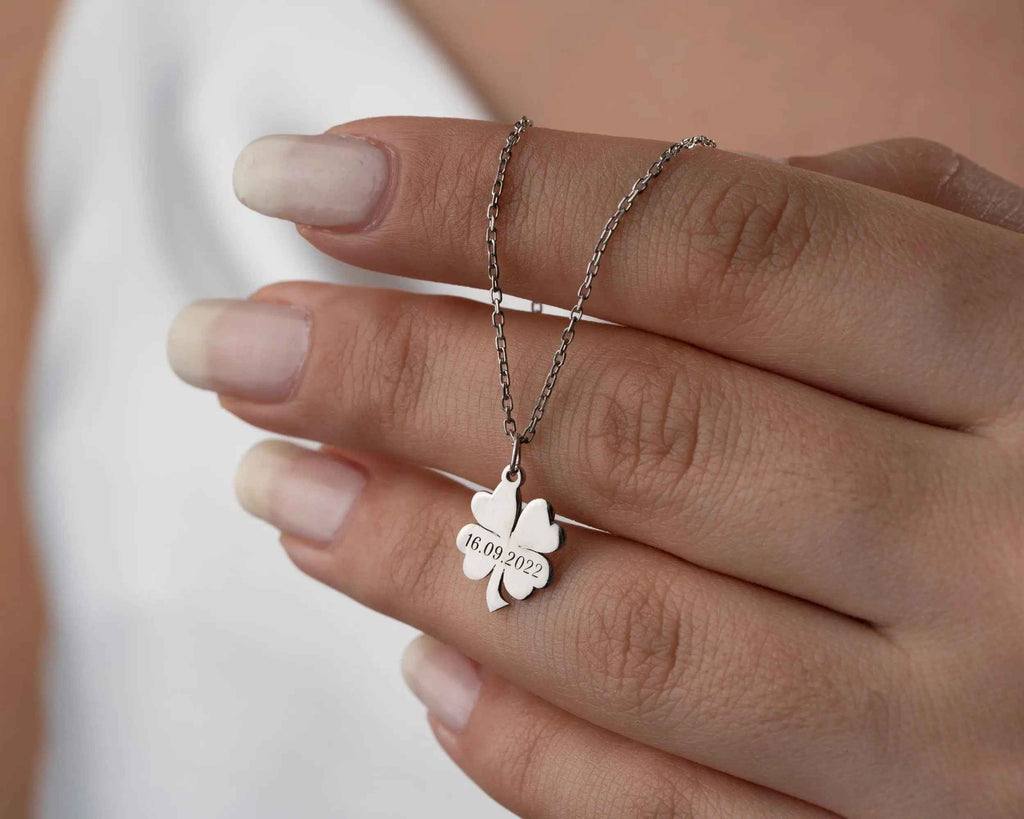 Sterling Silver 4 Leaf Clover Pendant: Good Luck Necklace