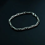 925 Sterling Silver Gemstone Chain Bracelet for Men,Minimal Gothic Men’s Jewelry Gift   Charmora Jewelry