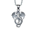 Sterling Silver Winged Dragon Necklace - Mens Pendant Jewelry   Charmora Jewelry