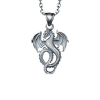 Sterling Silver Winged Dragon Necklace - Mens Pendant Jewelry   Charmora Jewelry