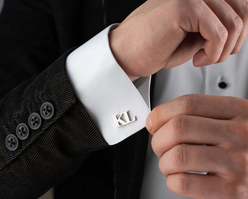 Personalized Sterling Silver Cufflinks, Handmade Wedding Gift   Charmora Jewelry