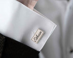Engraved Sterling Silver Name Cufflinks, Personalized Gift