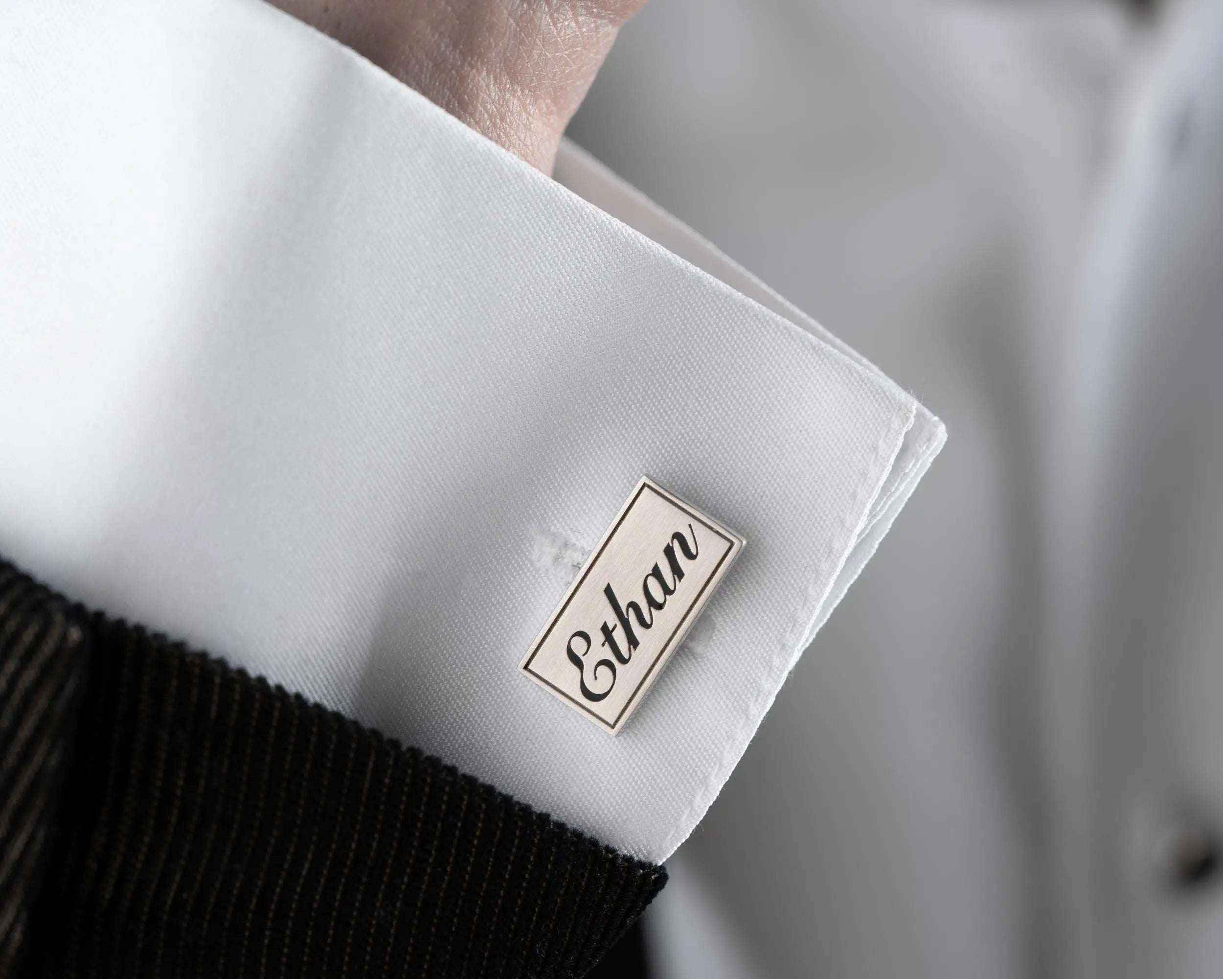 Engraved Sterling Silver Name Cufflinks, Personalized Gift