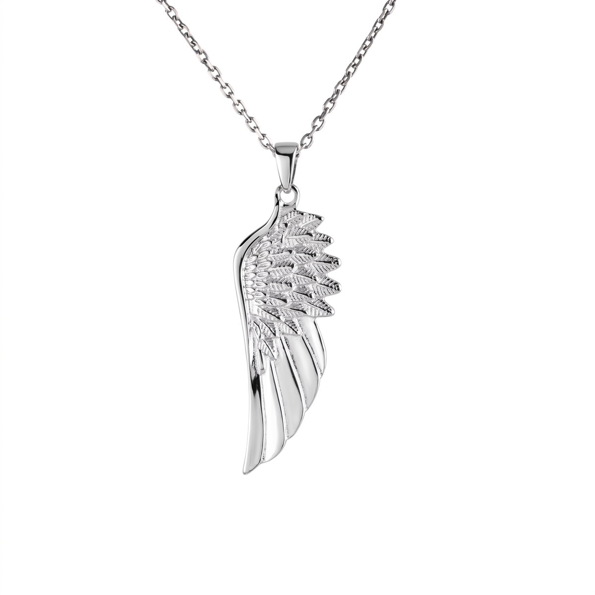 Guardian Angel Wing Feather Pendant Necklace  Necklace  Charmora Jewelry